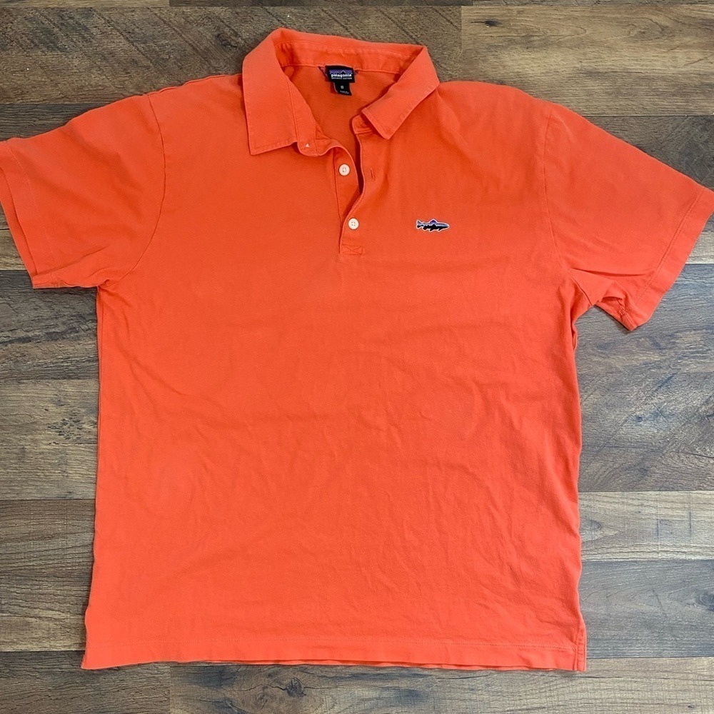 Patagonia Men's Vibrant Orange Polo Shirt